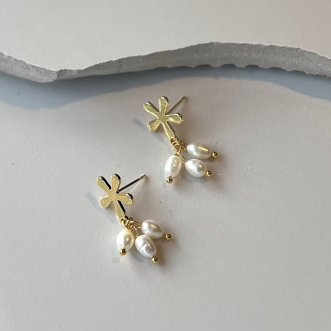 Frug, 14K Goldplate Flower Earrings FEJ30SET