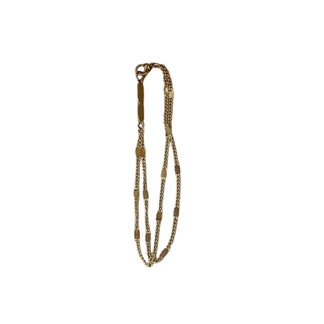 Frug, 14K Goldplate Double Chain Necklace or Bracelet FNJ30SET