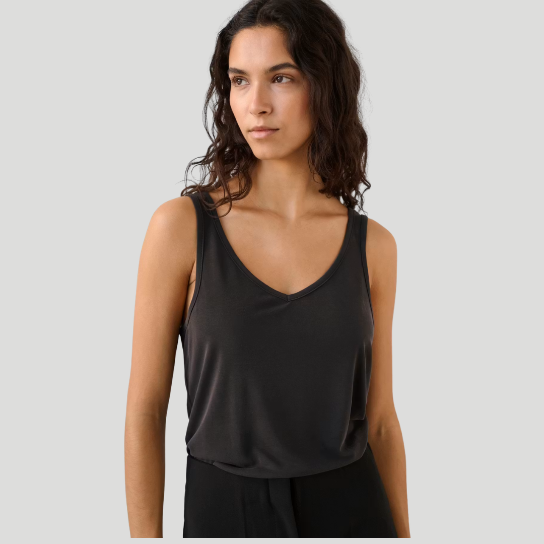 Soaked, V-Neck Tank Top, Black