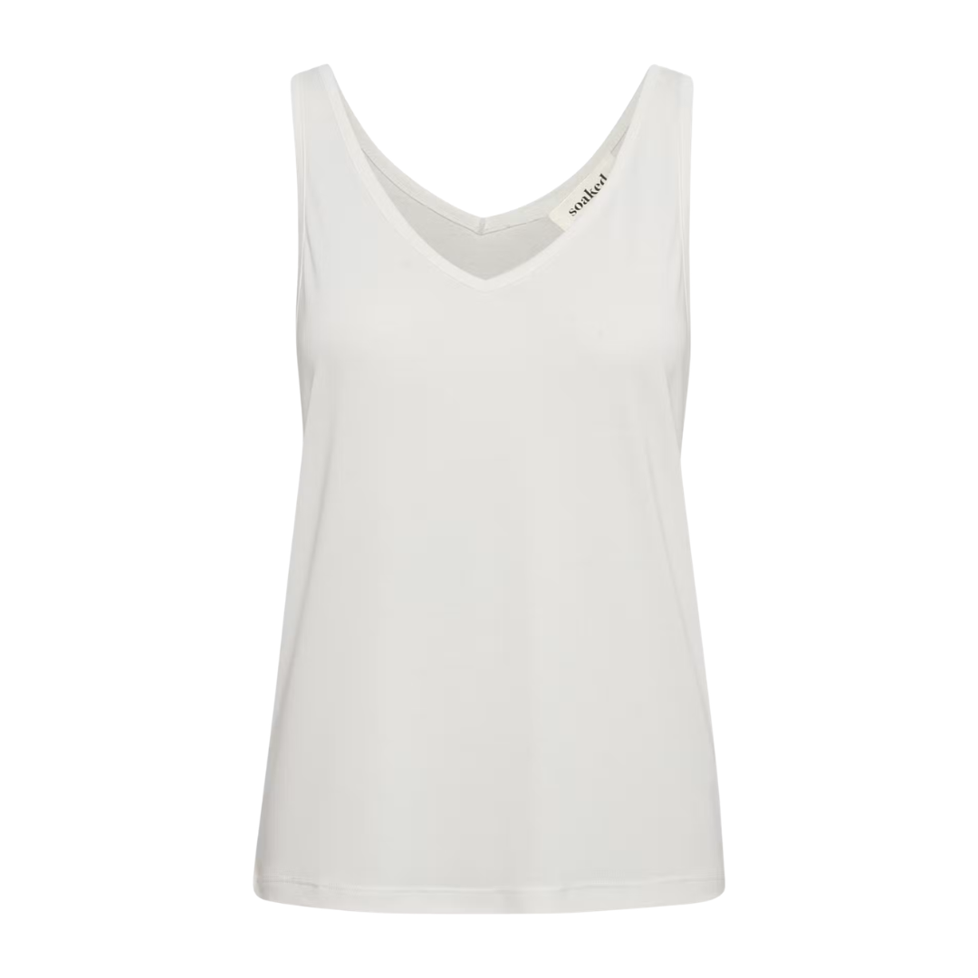 Soaked, V-Neck Tank Top, White