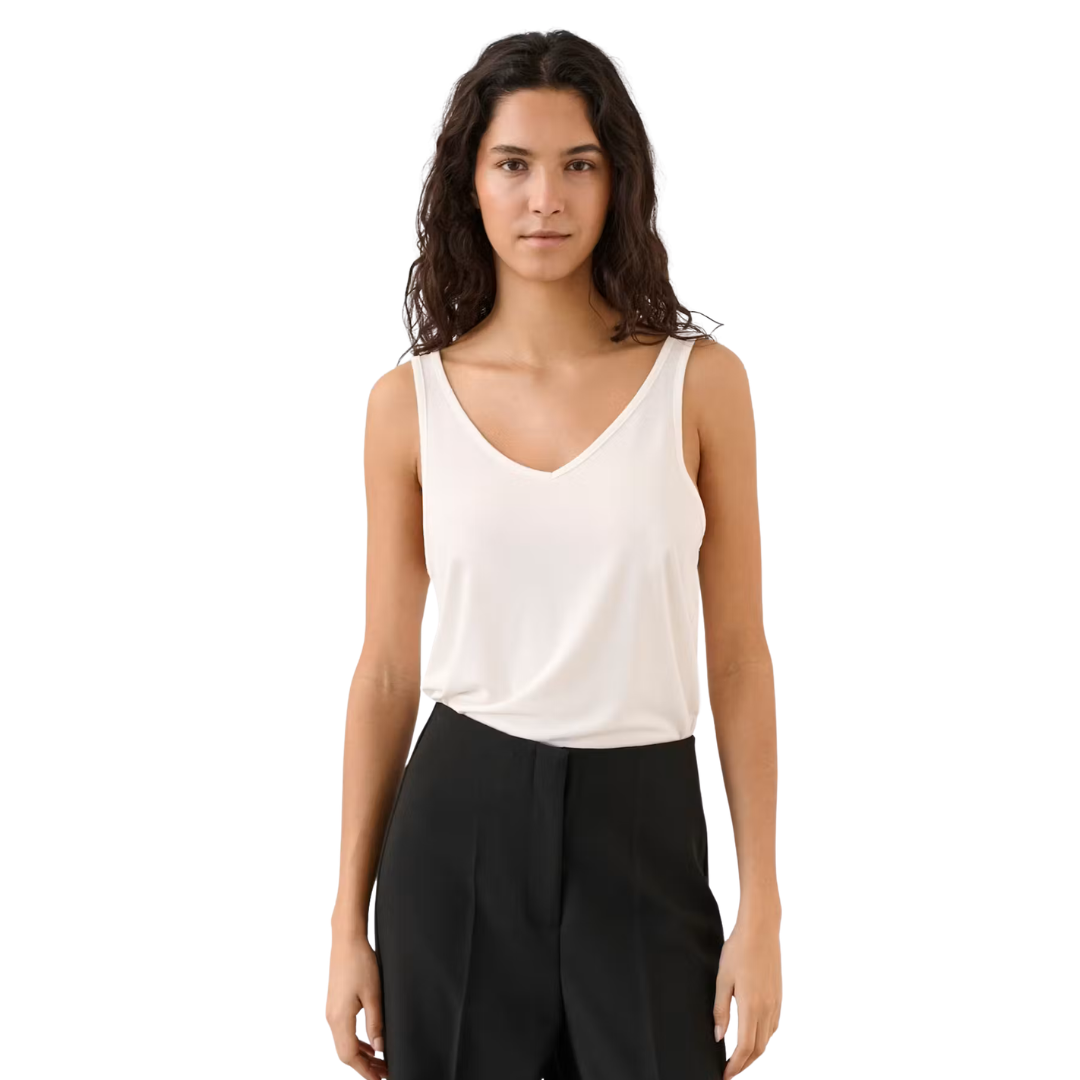 Soaked, V-Neck Tank Top, White
