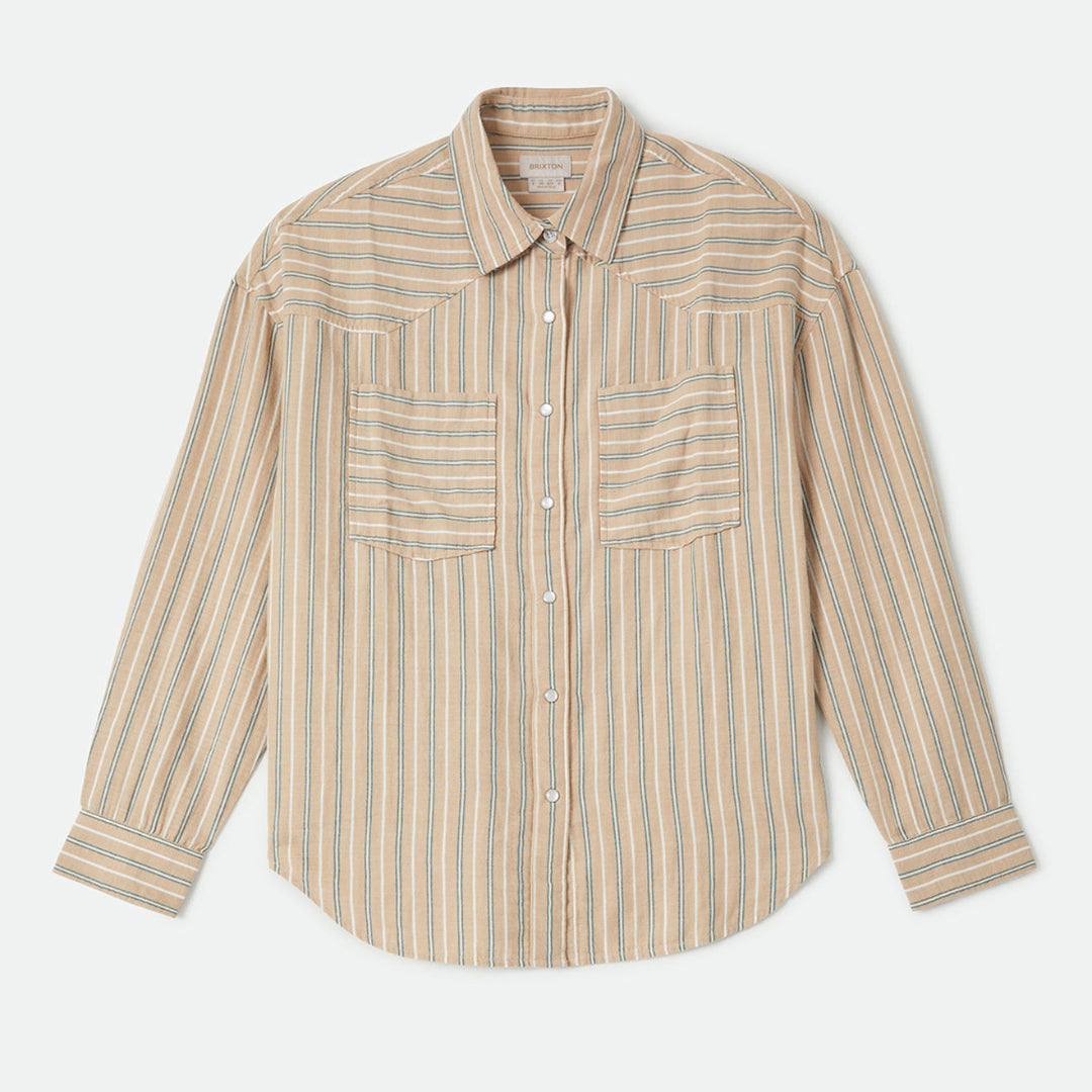 Brixton, Wayne W L/S Woven, Sand Stripe