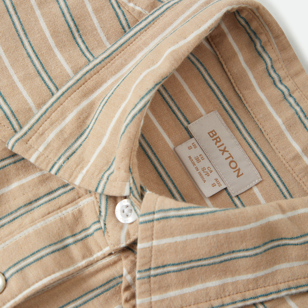 Brixton, Wayne W L/S Woven, Sand Stripe