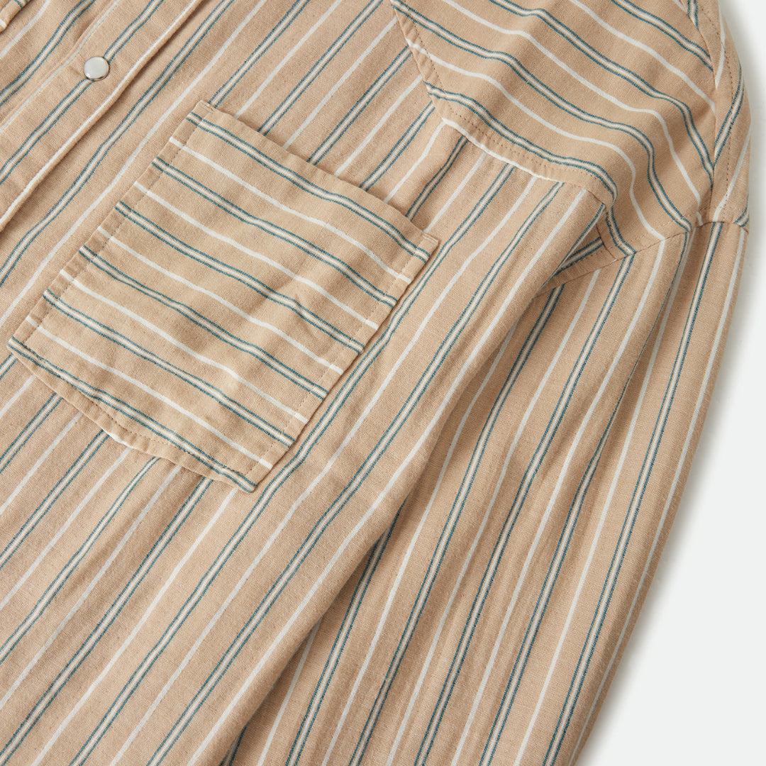 Brixton, Wayne W L/S Woven, Sand Stripe