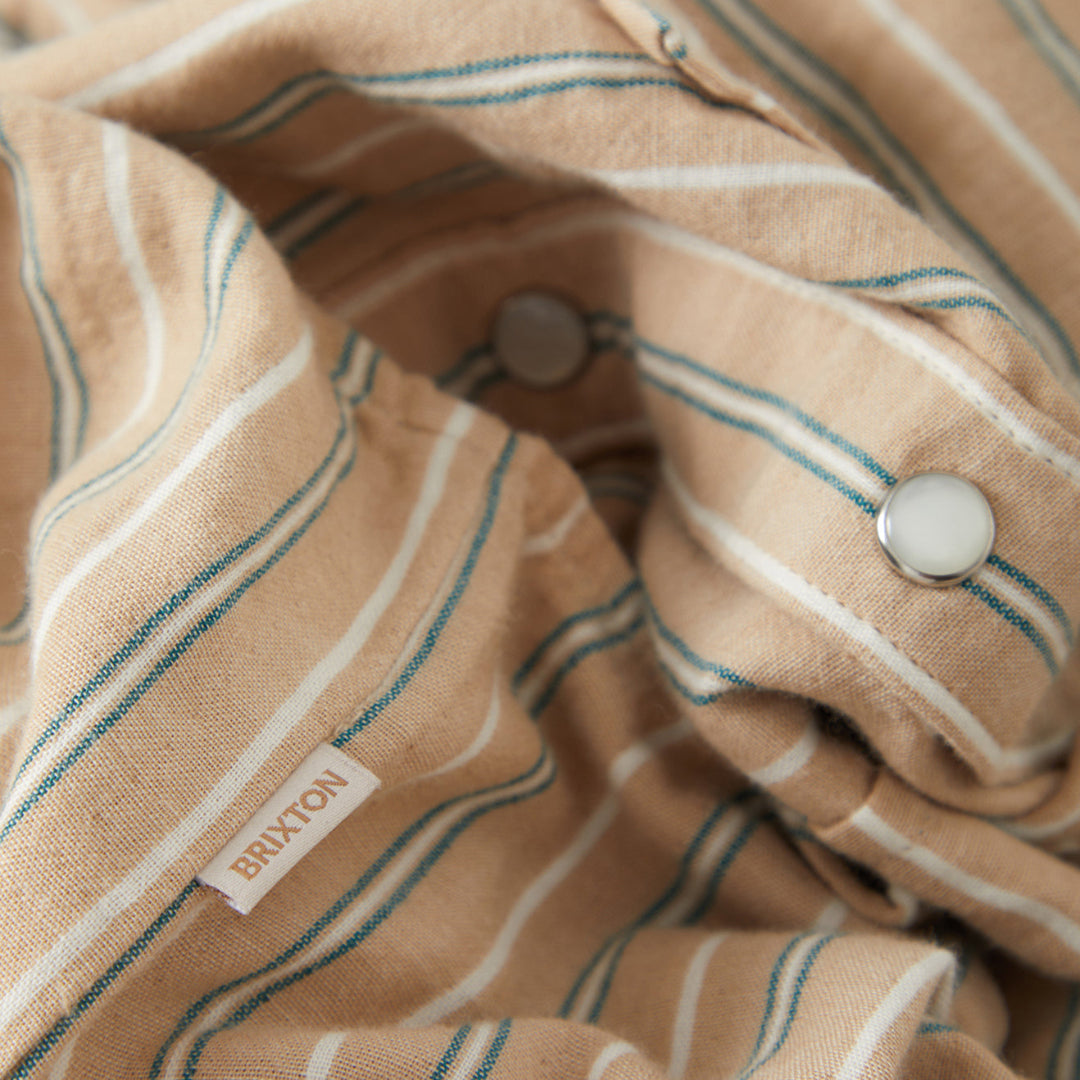 Brixton, Wayne W L/S Woven, Sand Stripe