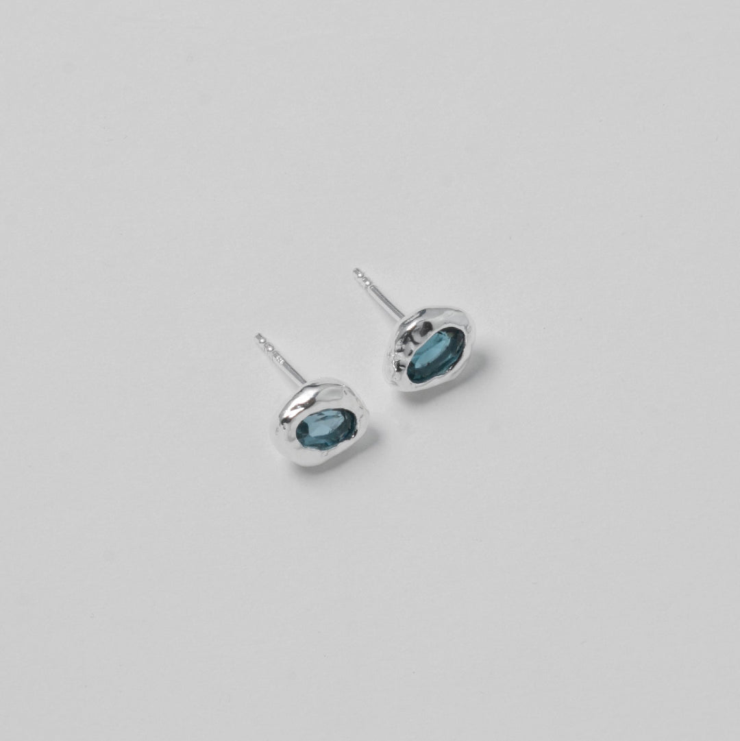 Wolf Circus, Cora Studs in Blue Topaz and Silver
