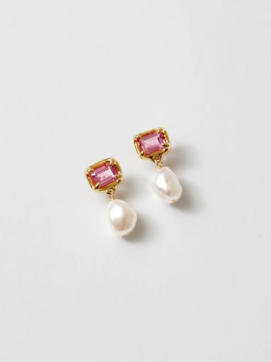 Sophie Earrings in Pink and Gold