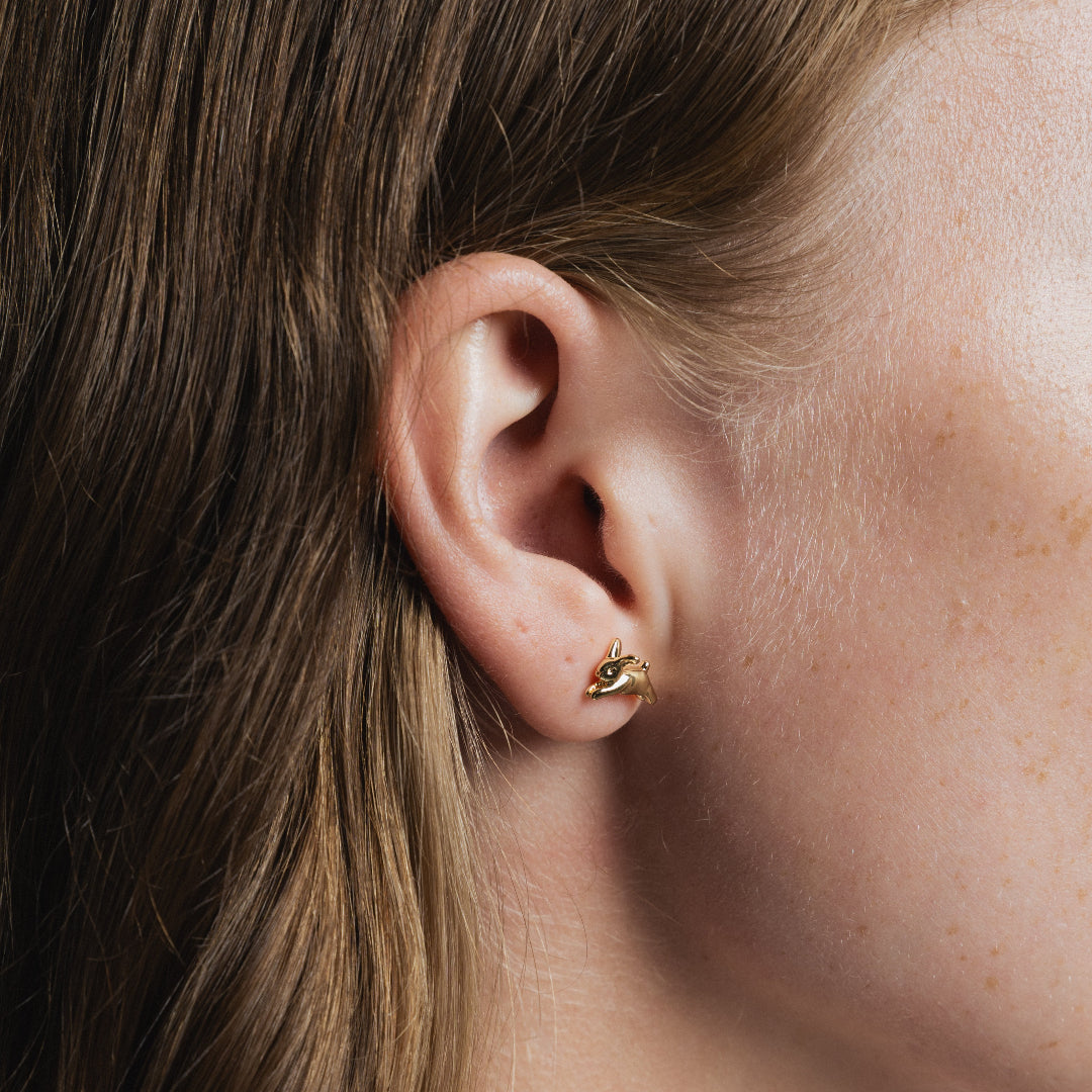 Wolf Circus, Bunny Stud Earring, Gold