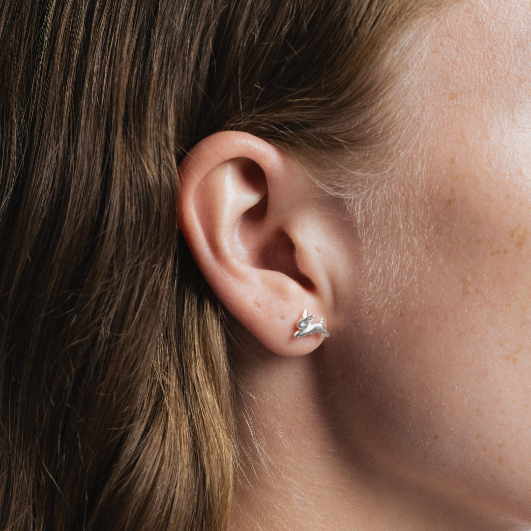 Wolf Circus, Bunny Stud Earring, Silver