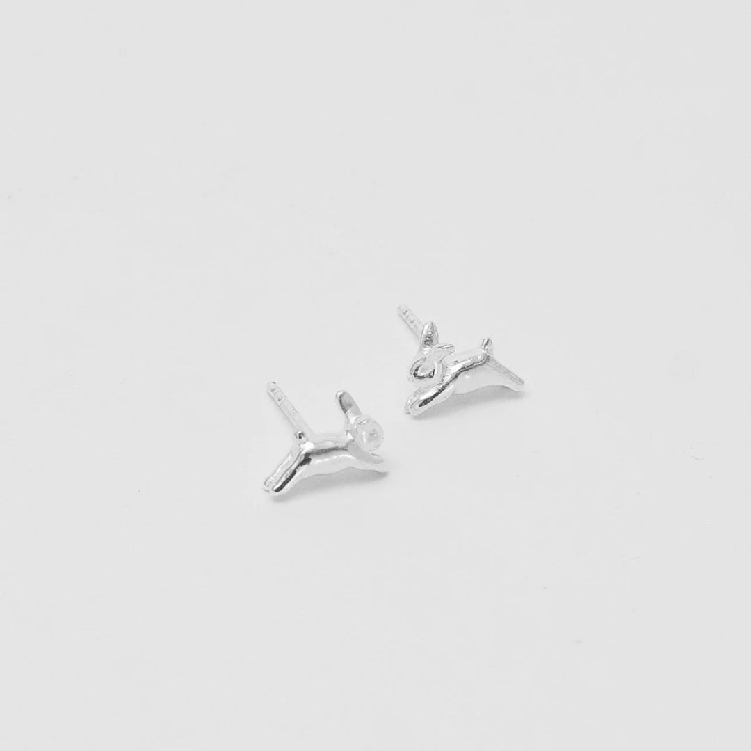 Wolf Circus, Bunny Stud Earring, Silver