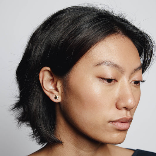 Wolf Circus, Miniature Sun Stud Earrings in Gold