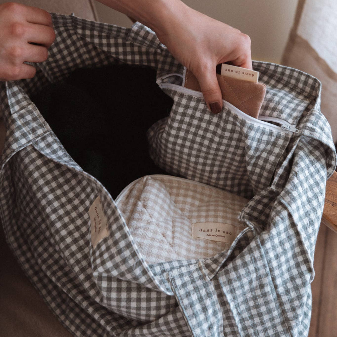 Dans le Sac, Organic Cotton Tote Bag, Gingham Collection