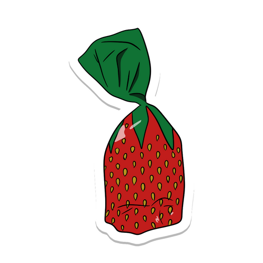 Strawberry Candy, Waterproof Sticker