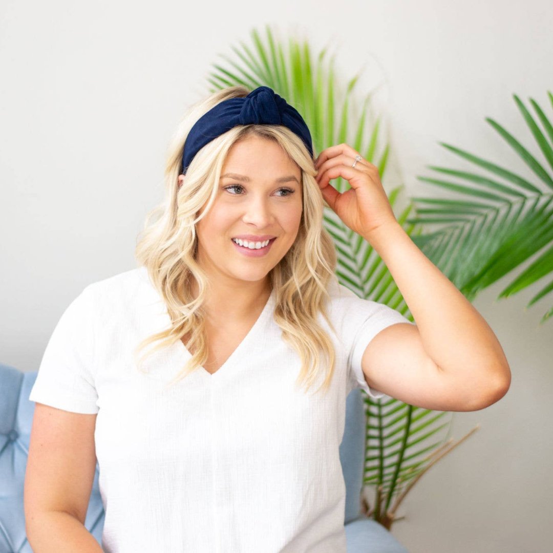 Knotted Headband, Navy