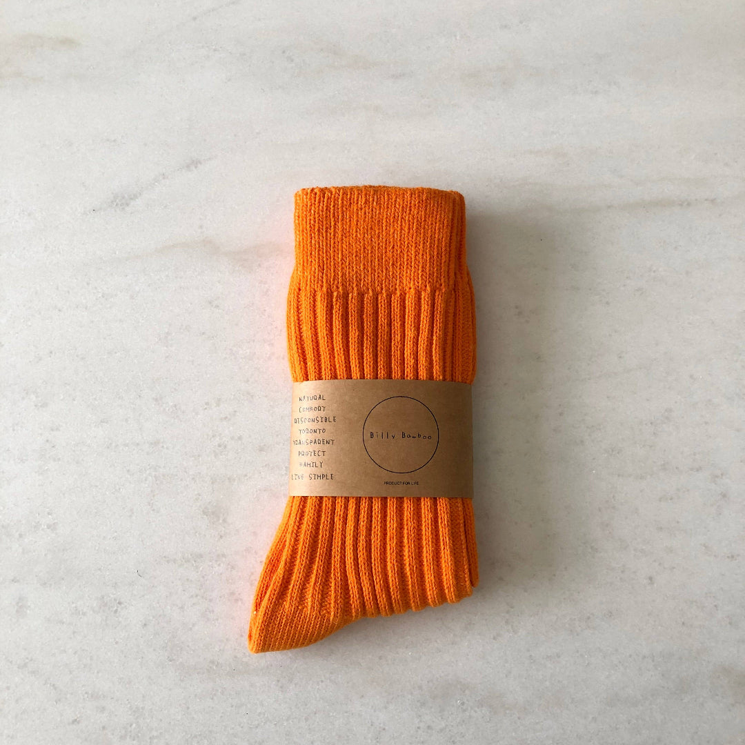 Billy Bamboo, Ribbed Cotton High Socks, Crystal Bright, Various Colours