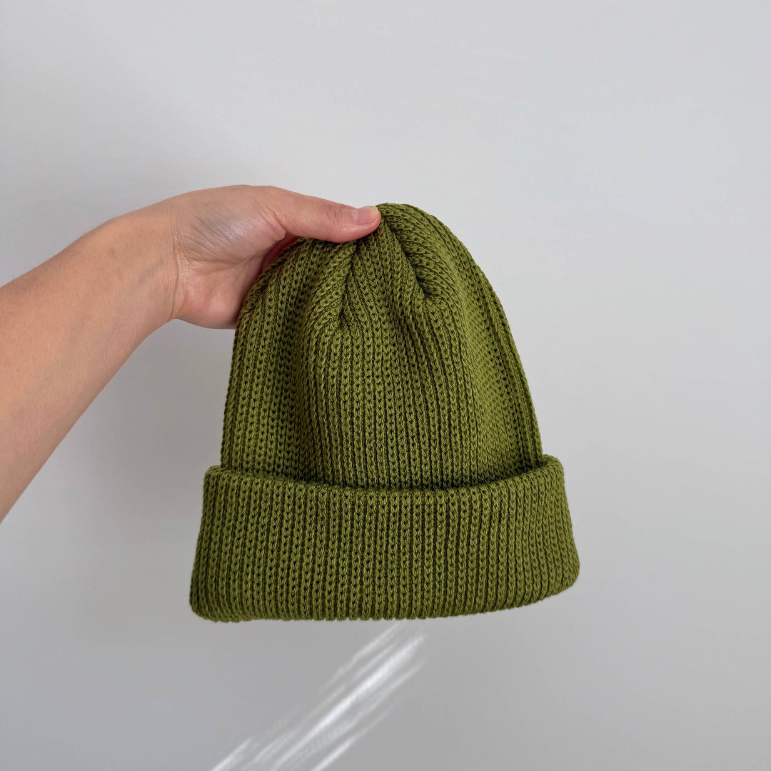 Billy Bamboo, Italian Merino Wool Short Beanie, Olive