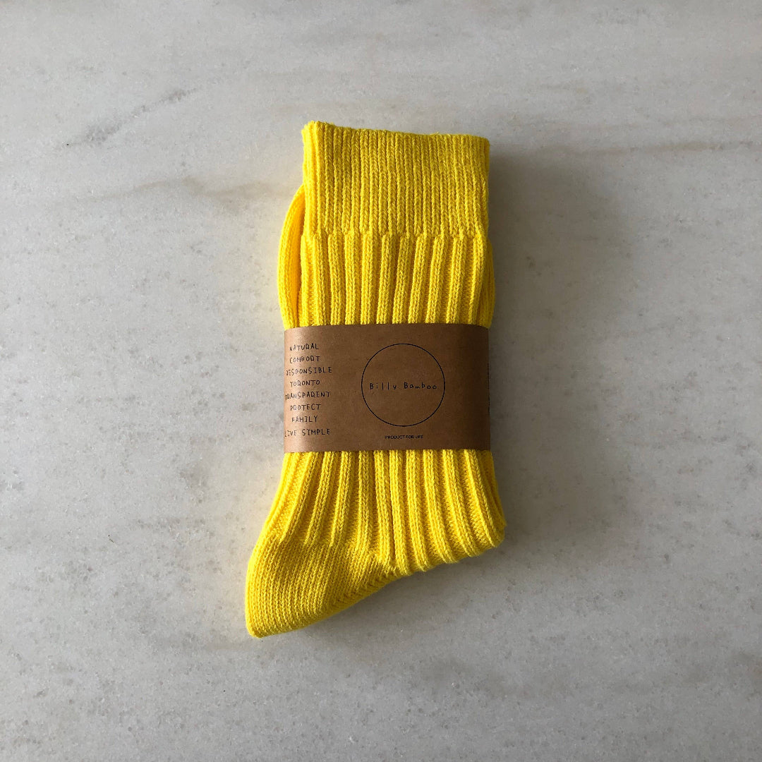 Billy Bamboo, Ribbed Cotton High Socks, Crystal Bright, Various Colours
