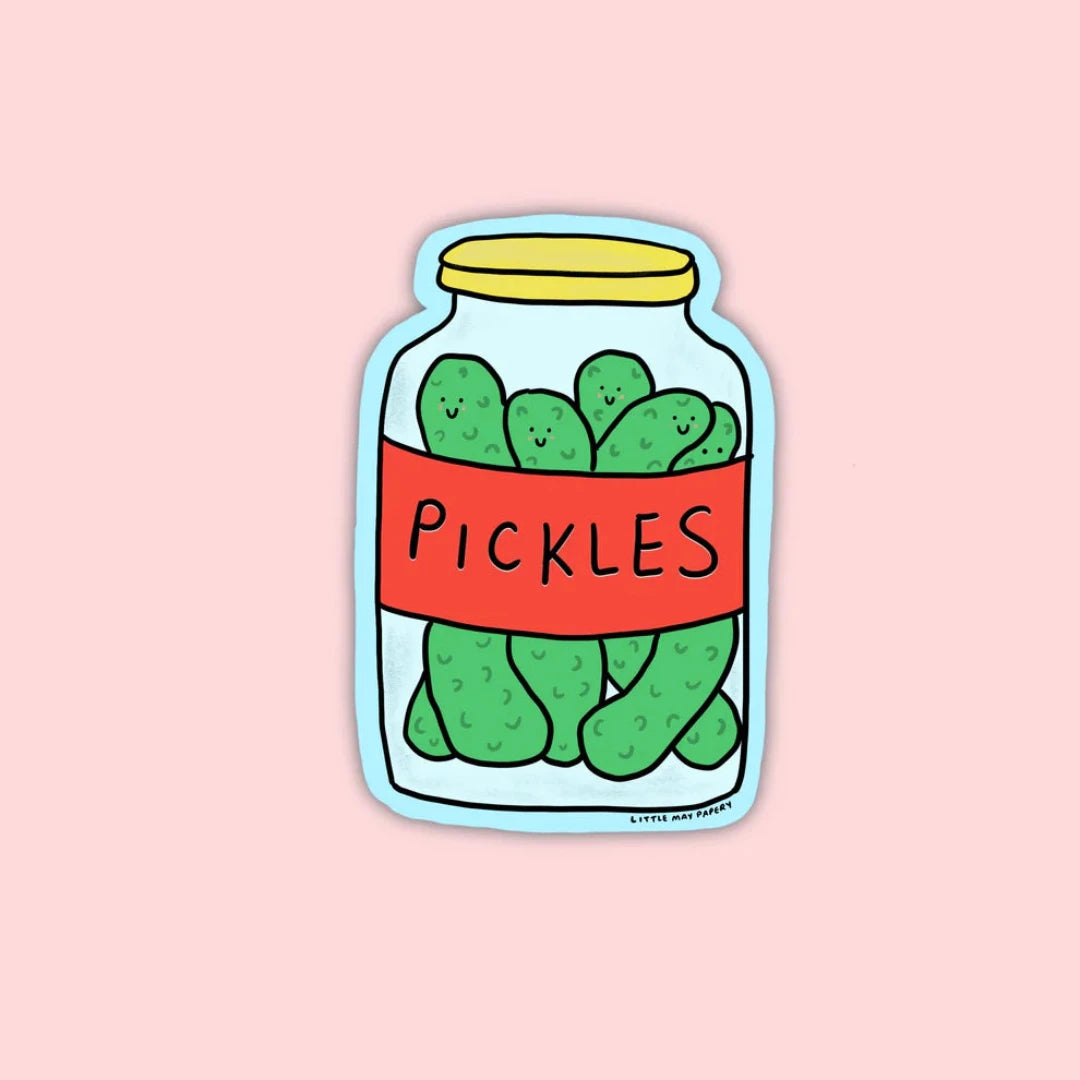 Smiley Pickle Jar Sticker