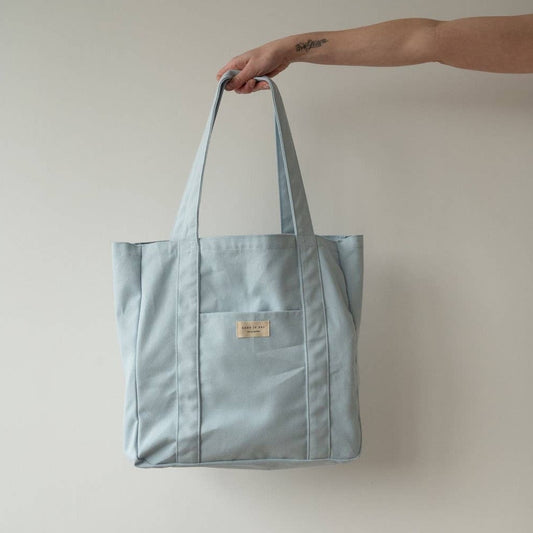 Colourful Cotton Tote Bag, Baby Blue