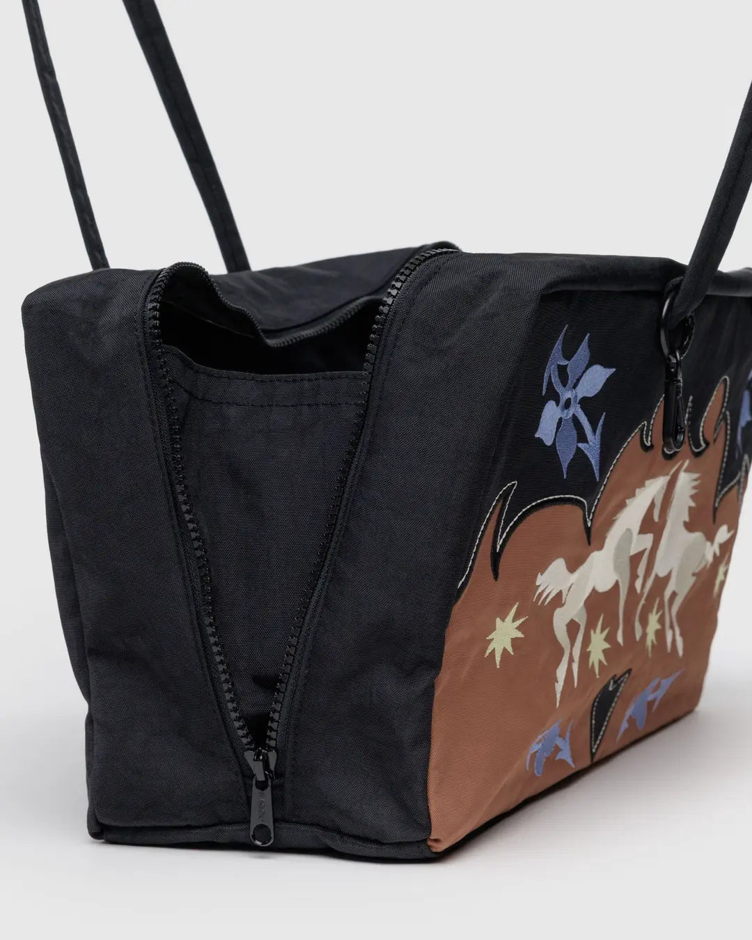 Baggu, Medium Nylon Bowler Bag, Western Appliqué