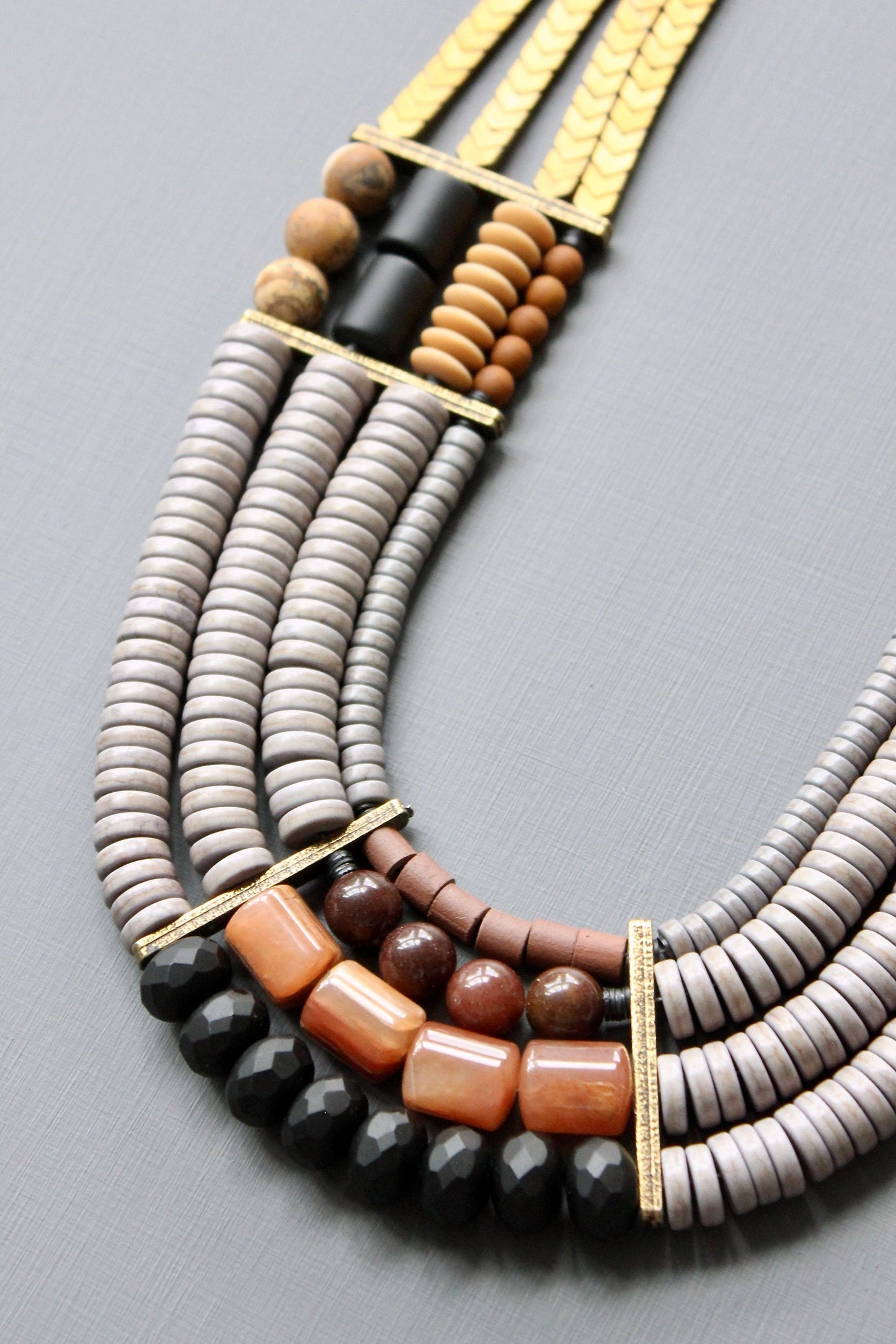 David Aubrey Jewelry, JLT223 4-Strand Cleopatra Statement Necklace
