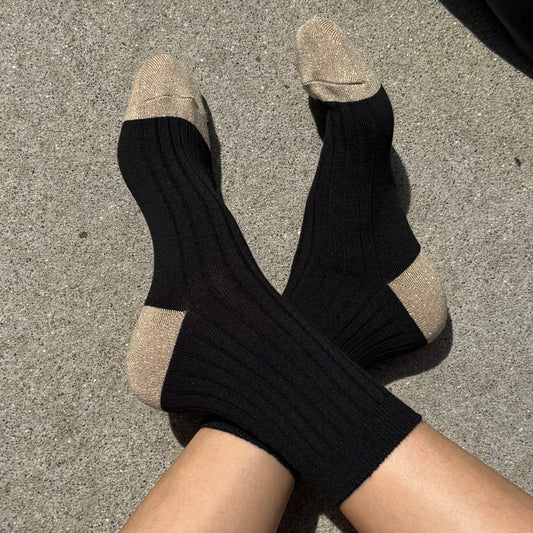 Le Bon Shoppe, Her Glow Socks, Black and Gold