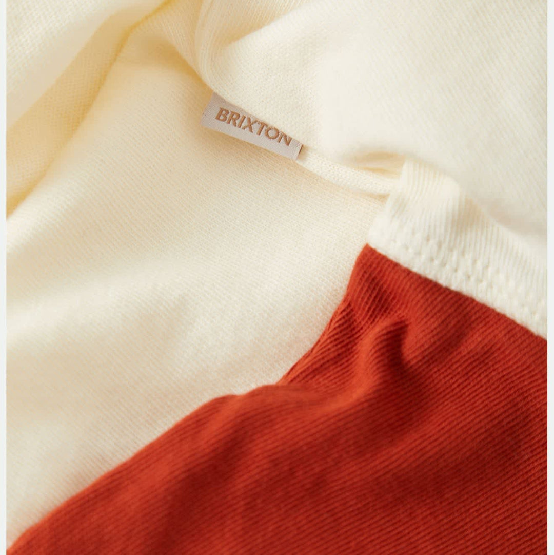 Brixton, Carefree Organic Cropped Tee, Off White/Rust
