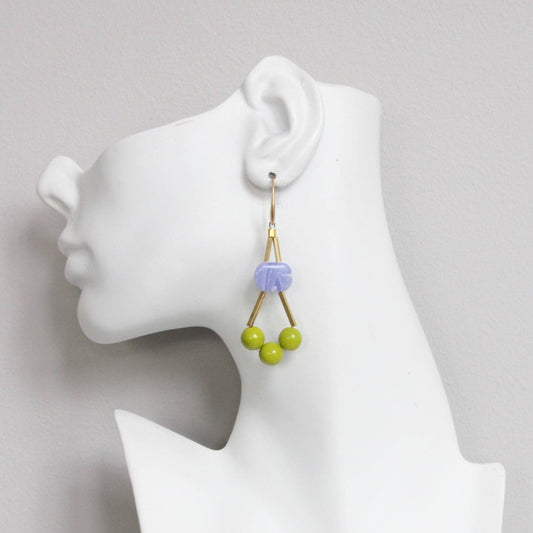 David Aubrey Jewelry, EMIE54, Lavender and Lime Earrings