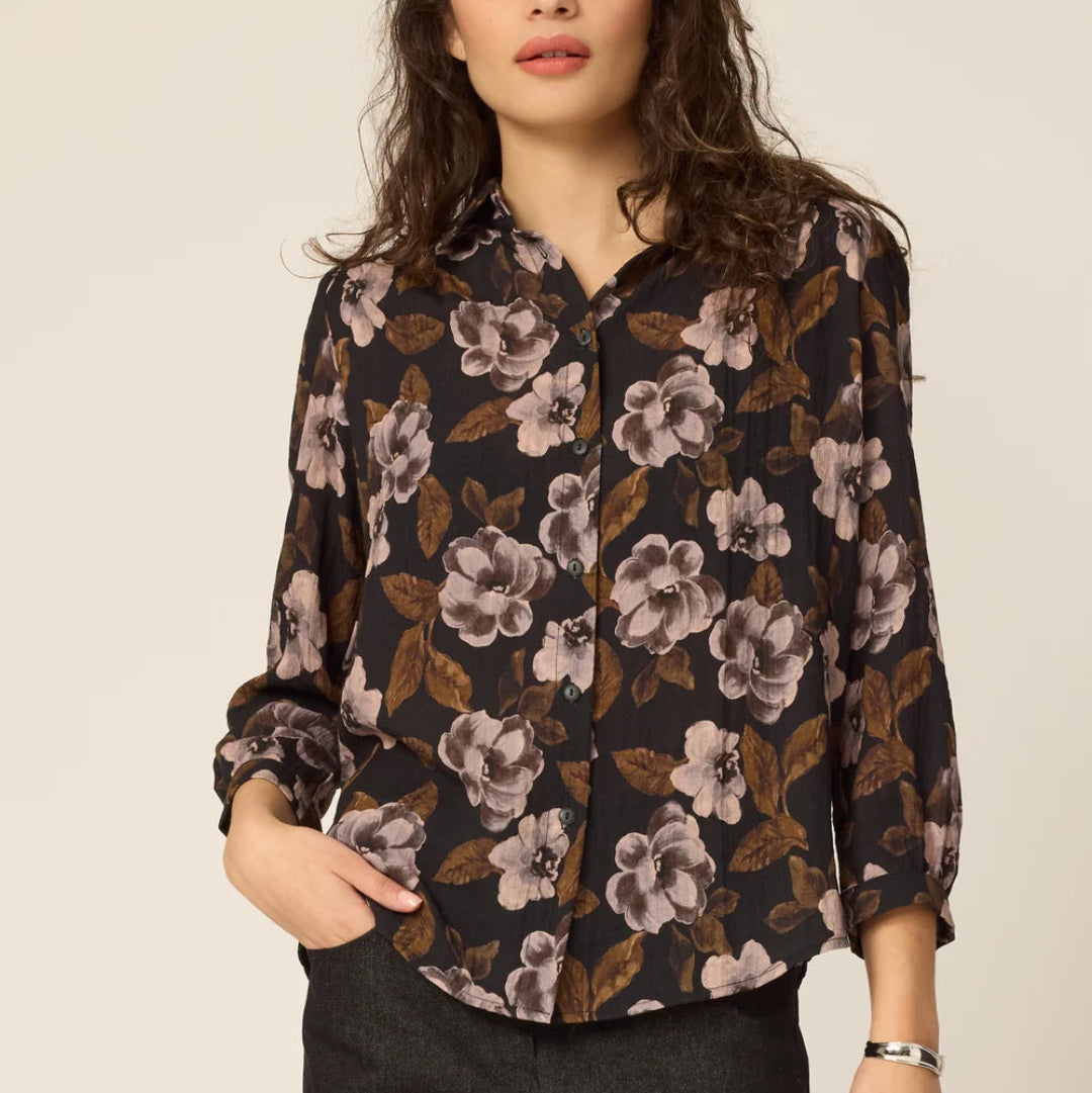 Chlo, June Shirt, Black Flowers
