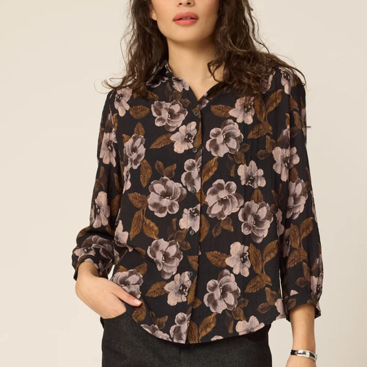 Chlo, June Shirt, Black Flowers