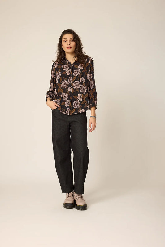 Chlo, June Shirt, Black Flowers