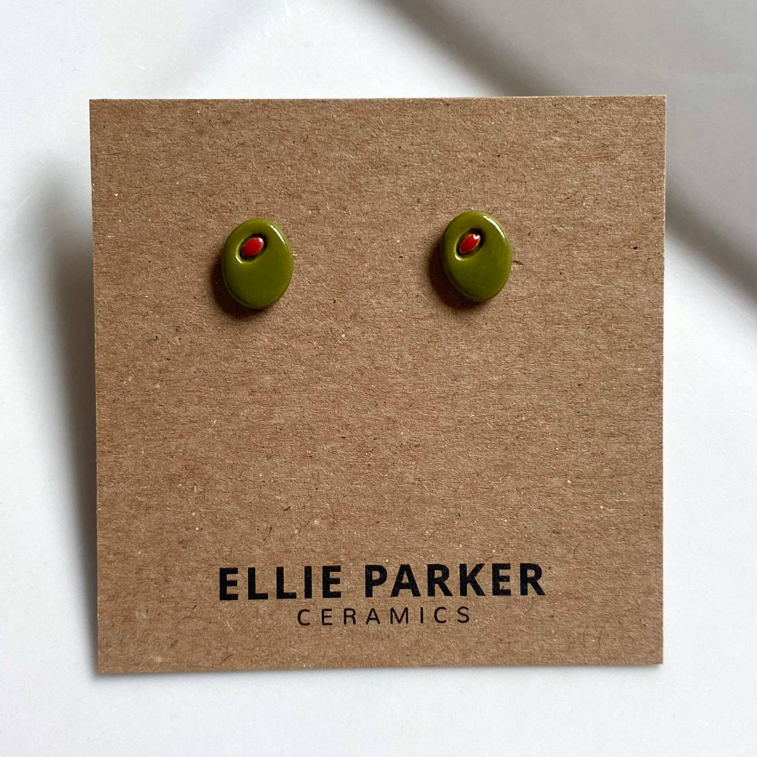 Ellie Parker Ceramics, Olives, Ceramic Earrings