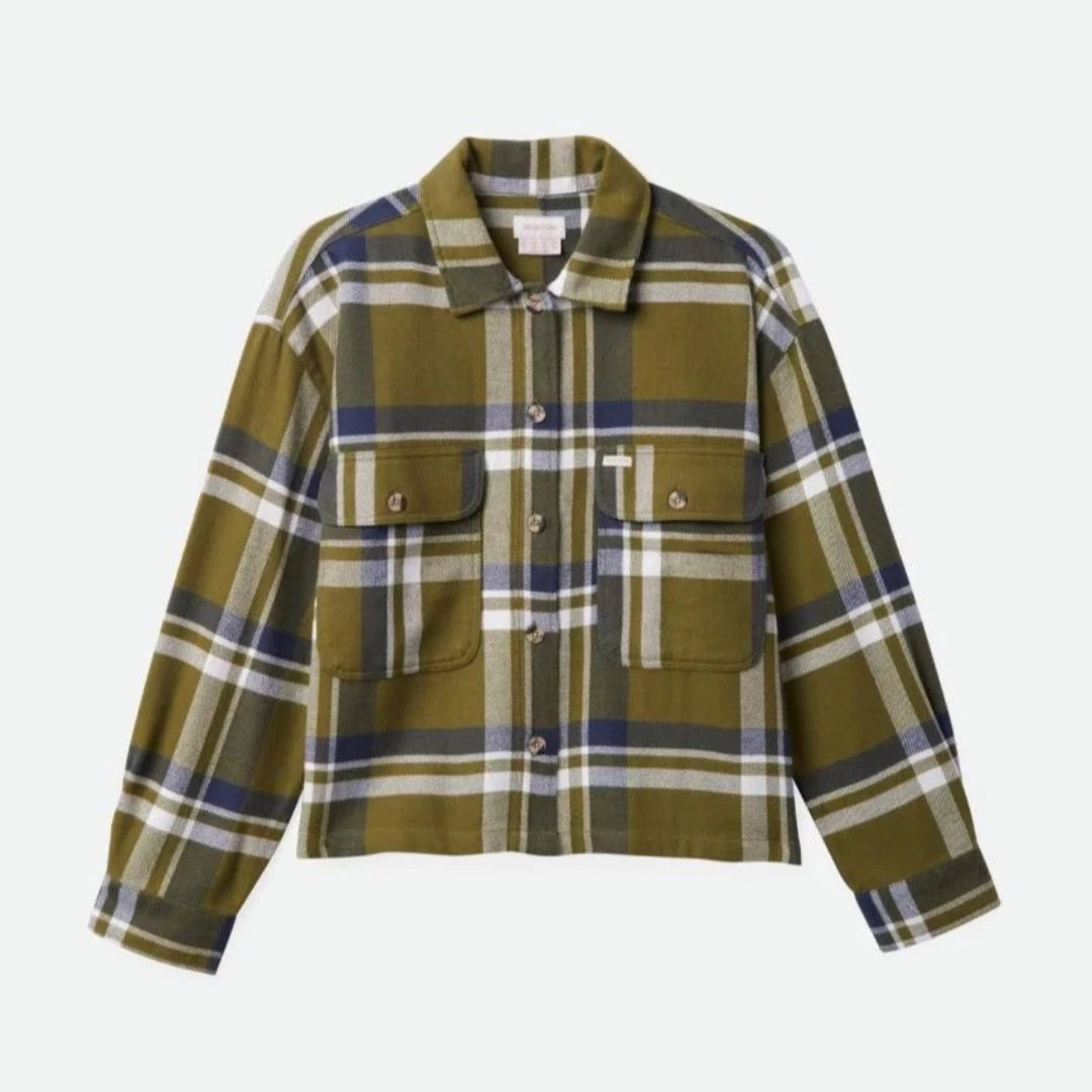 Bowery W L/S Flannel, Sea Kelp/Washed Navy