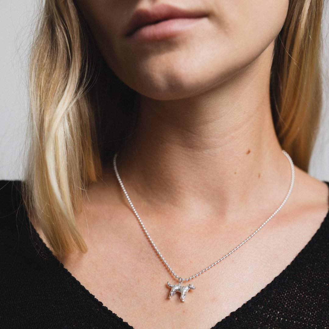 Wolf Circus, Dog Charm Necklace in Sterling Silver