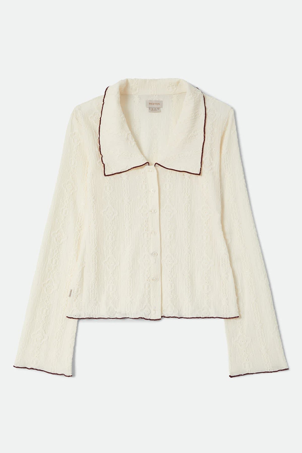 Brixton, Grace Button Down Shirt, Off White/Wild Ginger