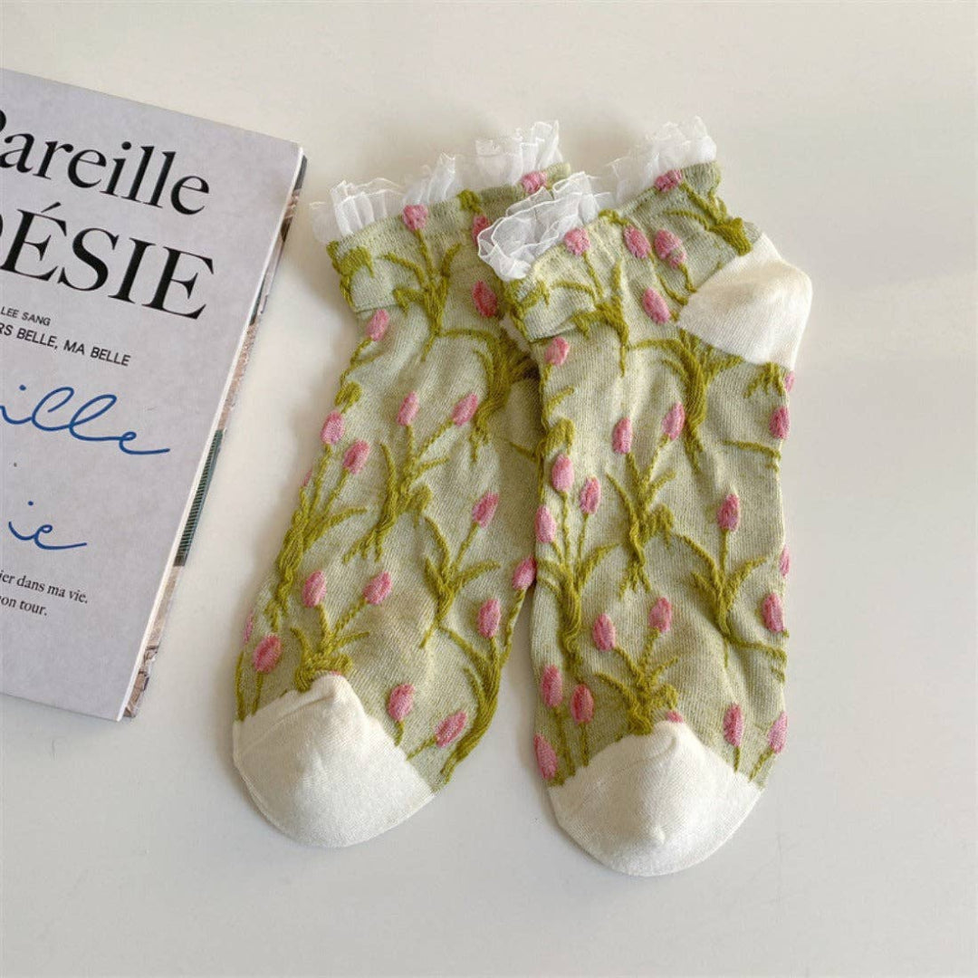 Rufia, Tulip Lace Trim Ankle Socks