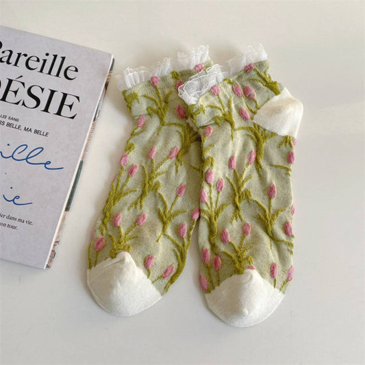 Rufia, Tulip Lace Trim Ankle Socks