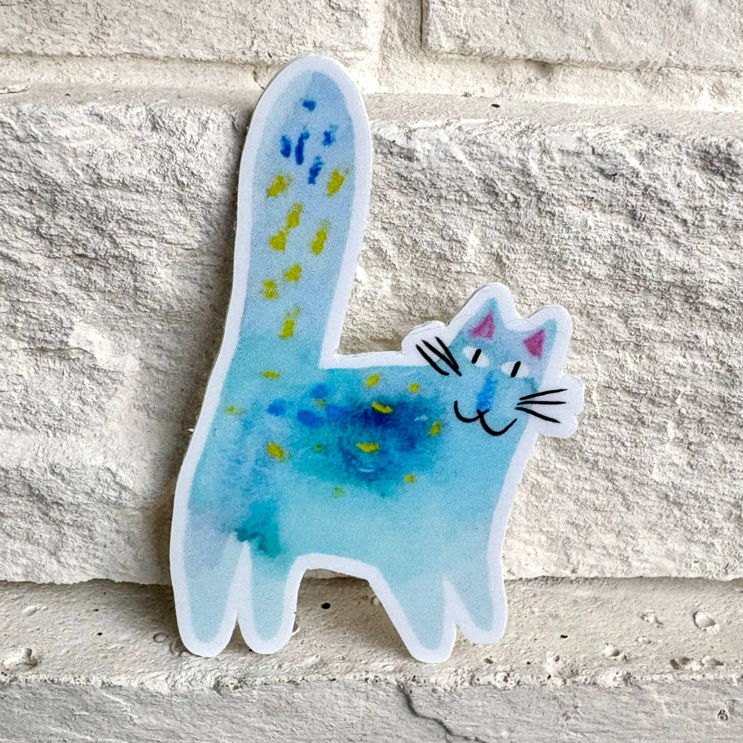 Blue Cat Sticker