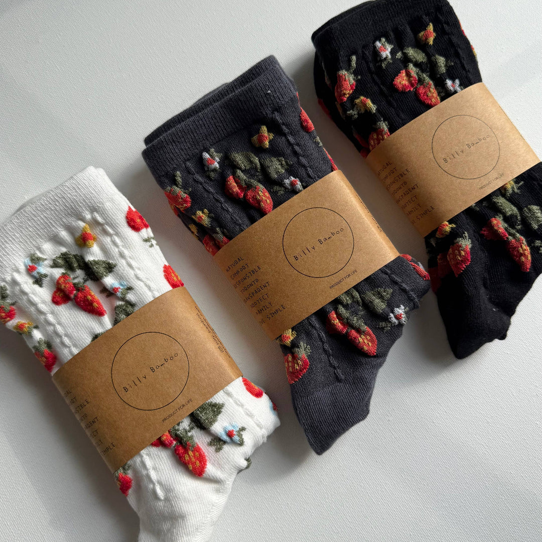 Billy Bamboo, Strawberry Socks, Various Colours
