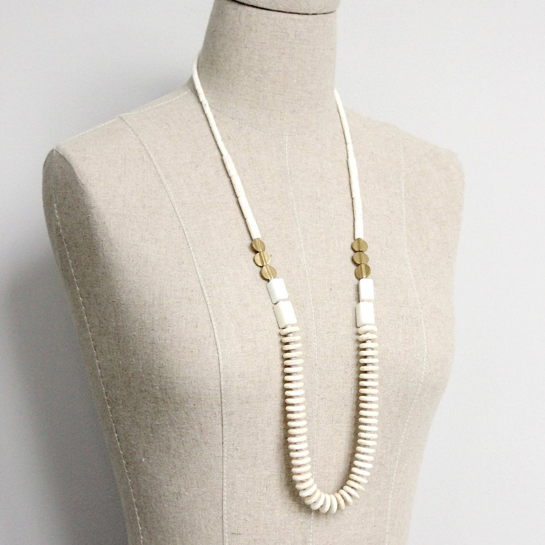 David Aubrey Jewelry, GND233 White Magnesite Long Necklace