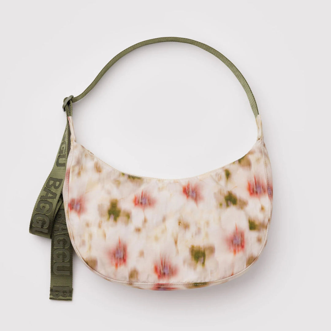 Baggu, Medium Nylon Crescent Bag, Abstract Floral
