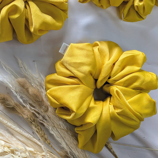 Sunshine Yellow Oversized Silk Scrunchie
