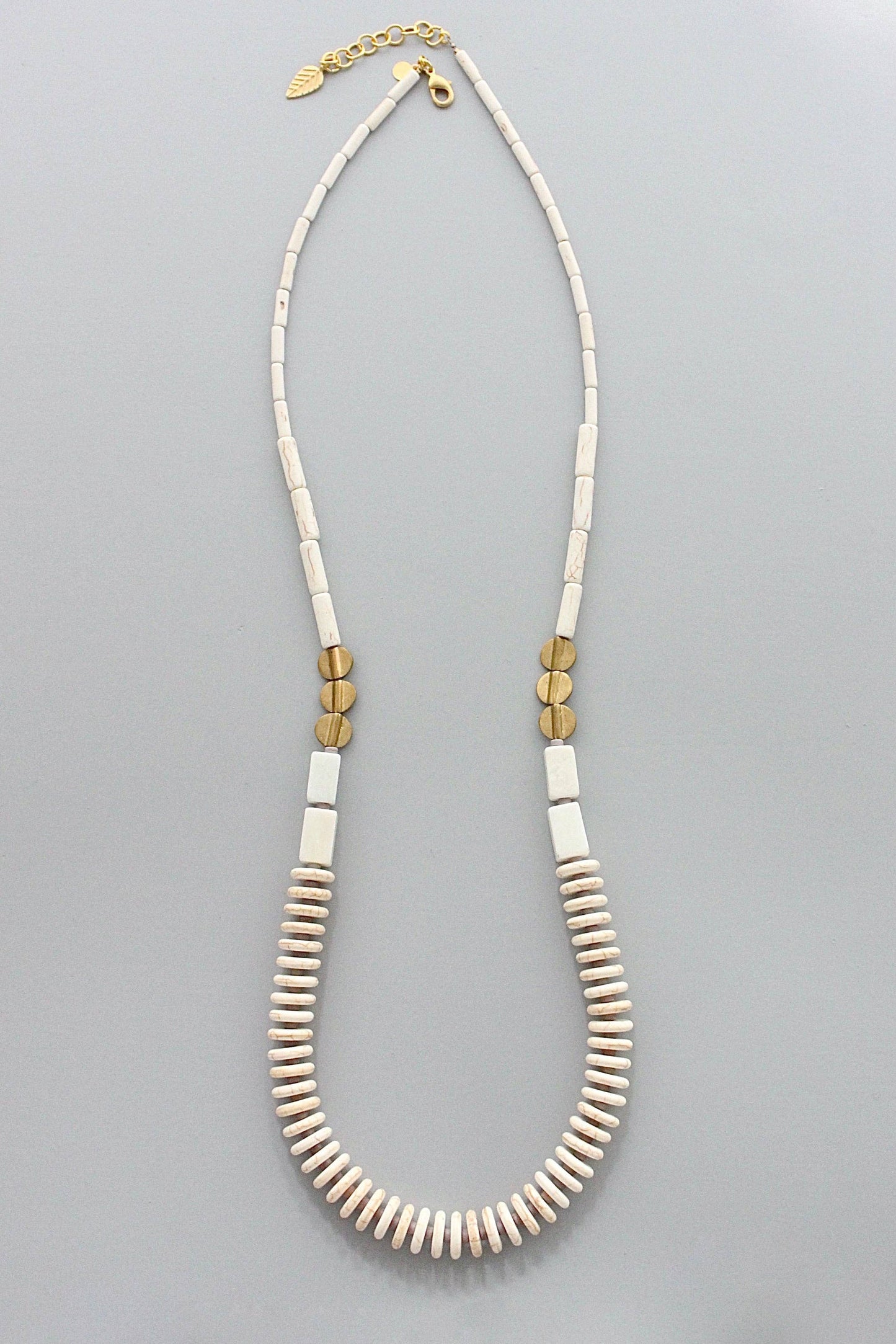 David Aubrey Jewelry, GND233 White Magnesite Long Necklace