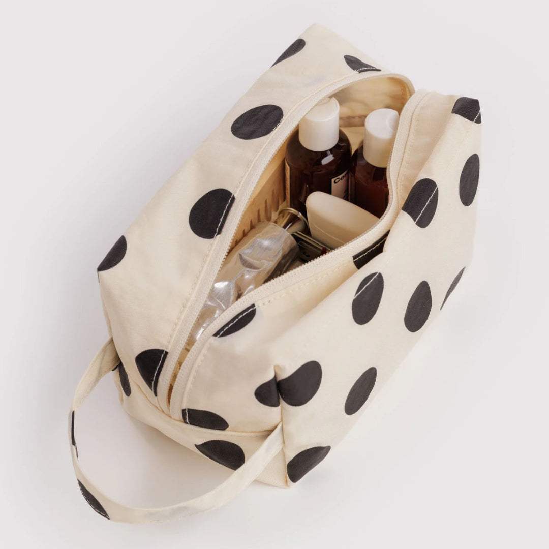 Baggu, Dopp Kit, Cream and Black Polka Dot