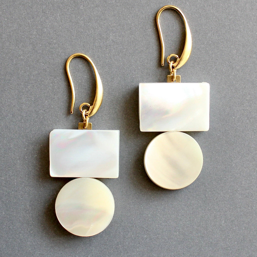 David Aubrey Jewelry, ISLE17 Mother-of-Pearl Geometric Earrings