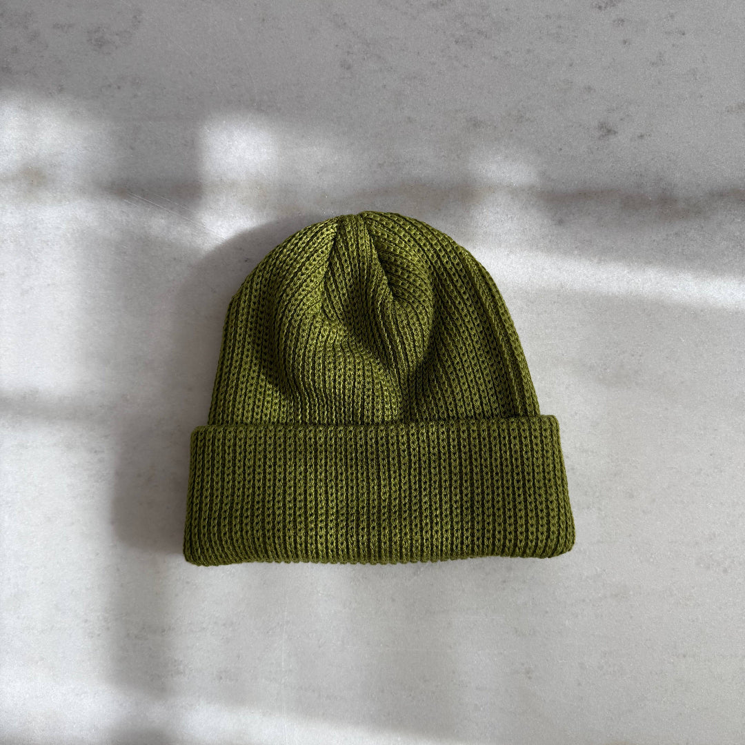 Billy Bamboo, Italian Merino Wool Short Beanie, Olive