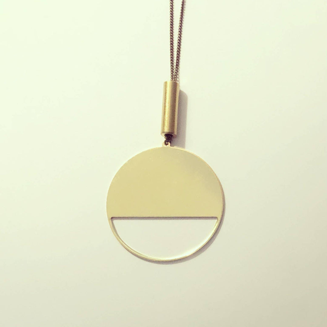 darlings of denmark, Duëg Long Raw Brass Tube Geometric Necklace