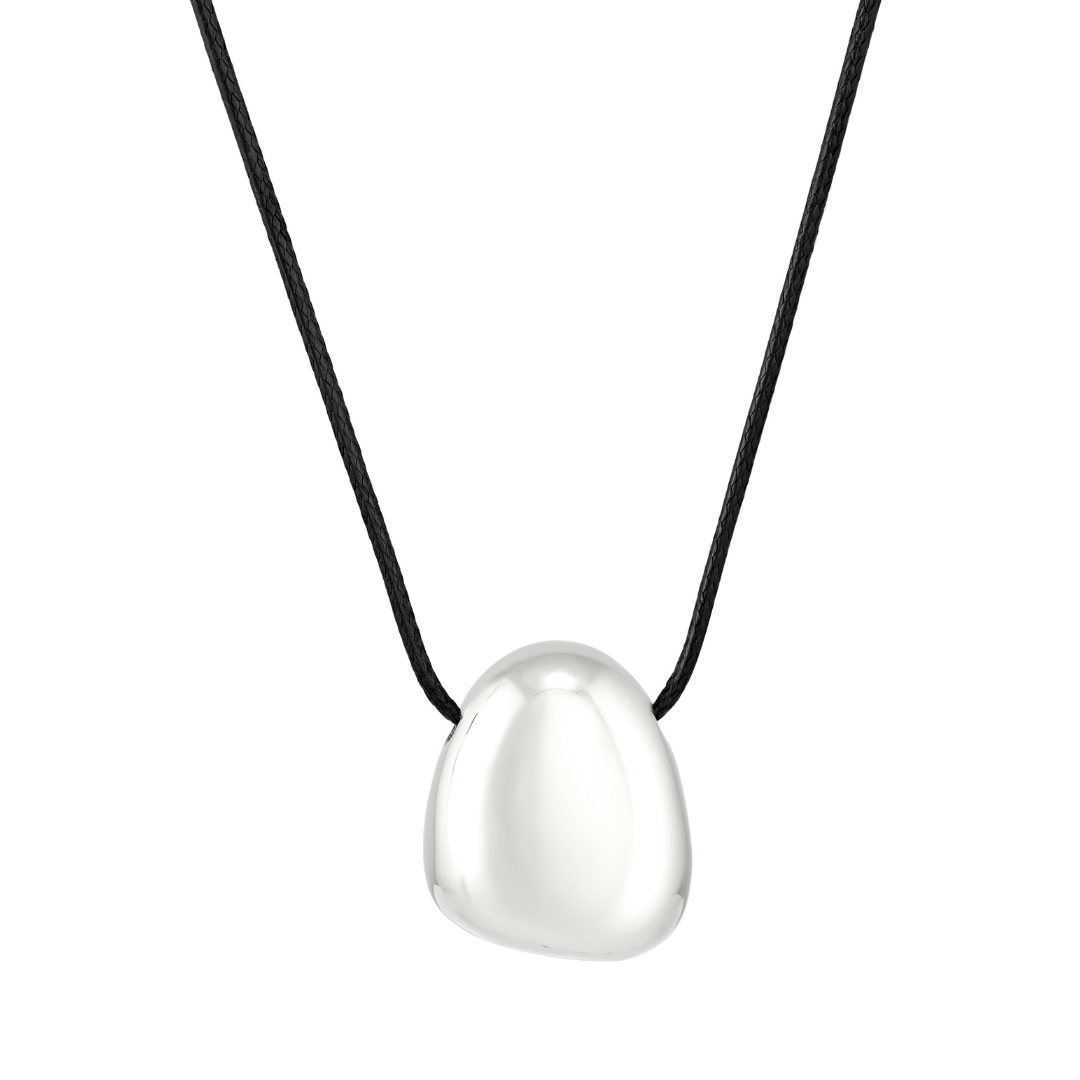 Twenty Compass, Plaza Necklace, Silver & Black