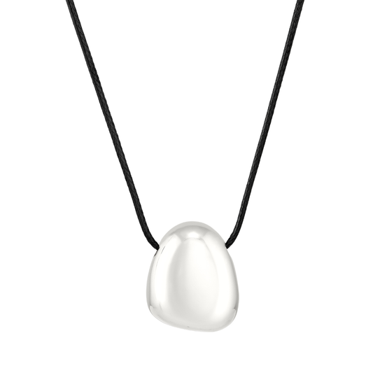 Twenty Compass, Plaza Necklace, Silver & Black