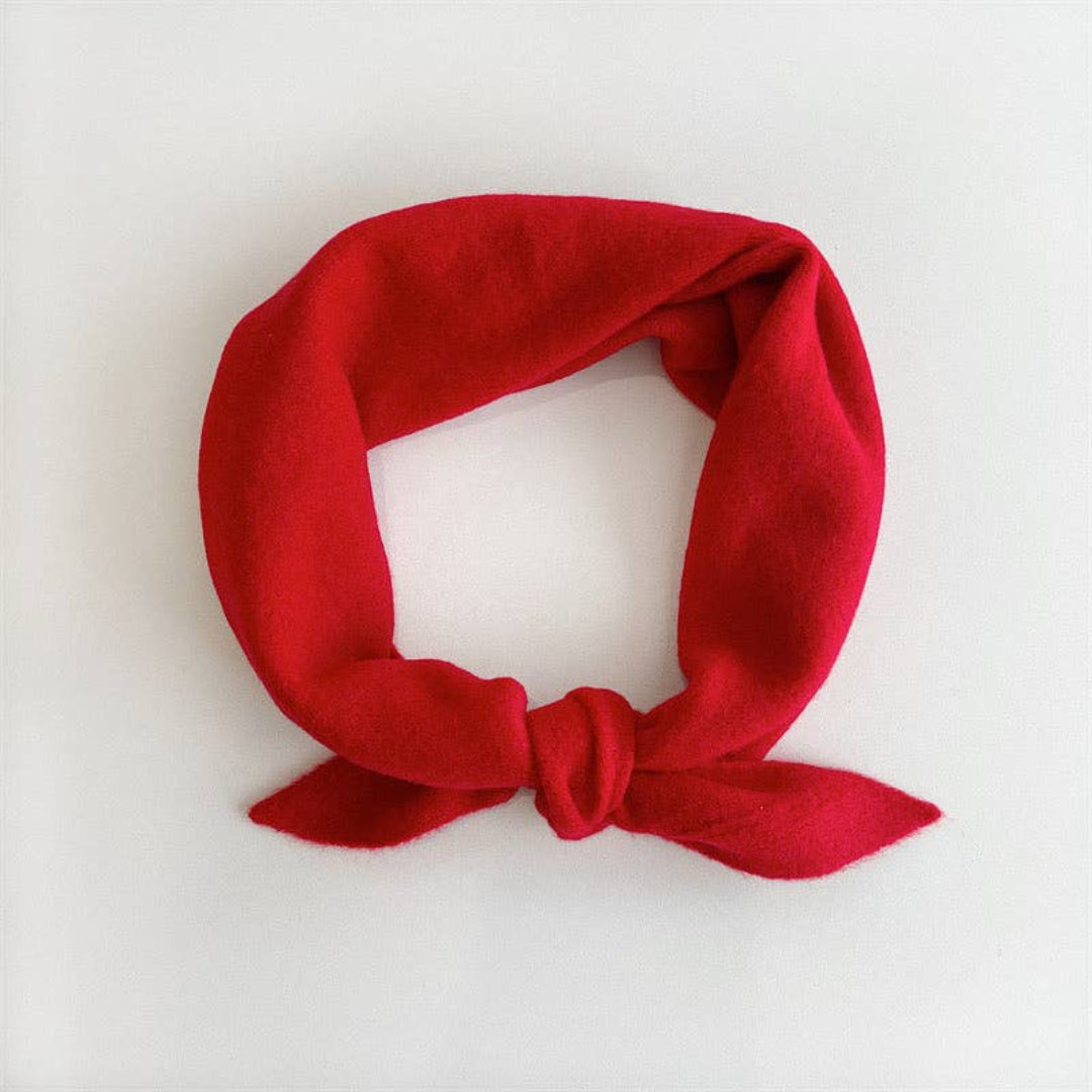 Billy Bamboo, Fuzzy Wool Cravat Scarf, Red Apple